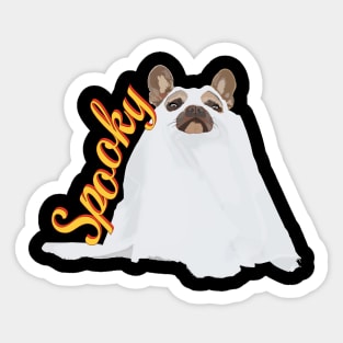 puppy wearing spooky costume Sticker